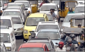 Auto car bike traffic india