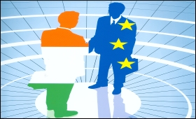 India EU handshake flag