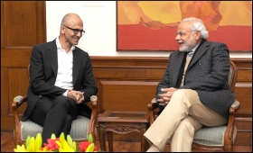 Modi with Microsoft's CEO
