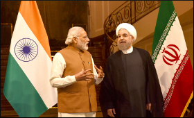Narendra Modi and Hassan Rouhani
