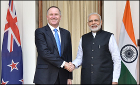 NZ PM John Key and PM Modi