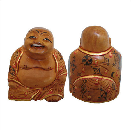 Wooden Laughing Buddha