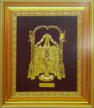 GOLD TIRUPATI BALAJI COMMEMORATIVE FRAME