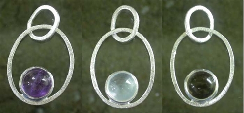 STONE STUDDED SILVER PENDANT