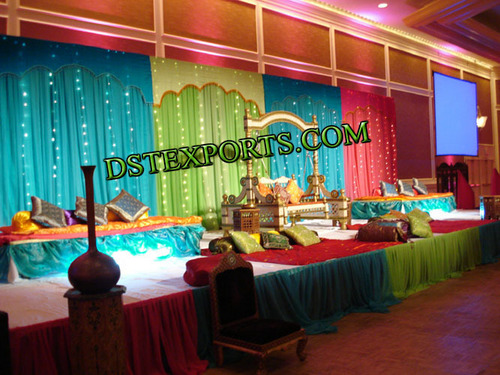 Indian Wedding Colourful Stage With Swing