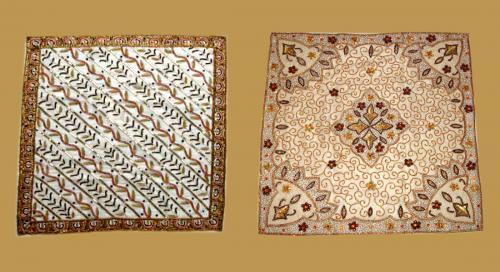 Hand Made Table Cover With Machine Arie And Heavy Sequence