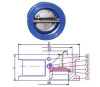 Cast Iron Or Ductile Iron Duo Plate Wafer Check Valve(IWDXRF-700X)