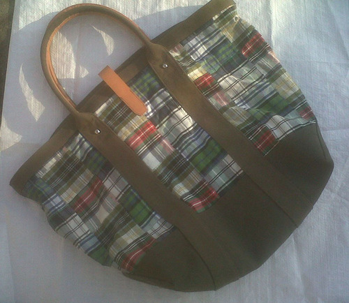 Canvas Leather Shopping Bag