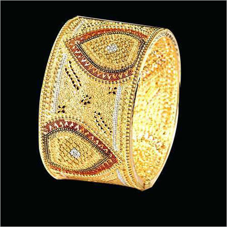 Stone Studded Gold Bangles In B.B. Ganguly Street, Kolkata - Manufacturer