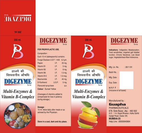 Digezyme Syrup in Jabalpur, Madhya Pradesh, India - Guapha Parmaceuticals