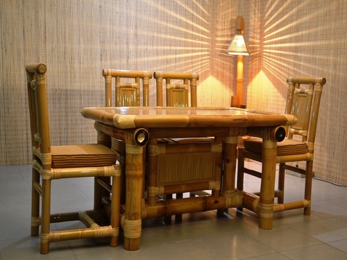 Exclusive design bamboo dining table in dibrugarh, assam, india ... Bamboo dining set philippines