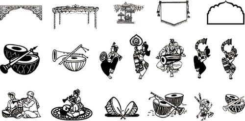 indian wedding clipart free black and white - photo #16