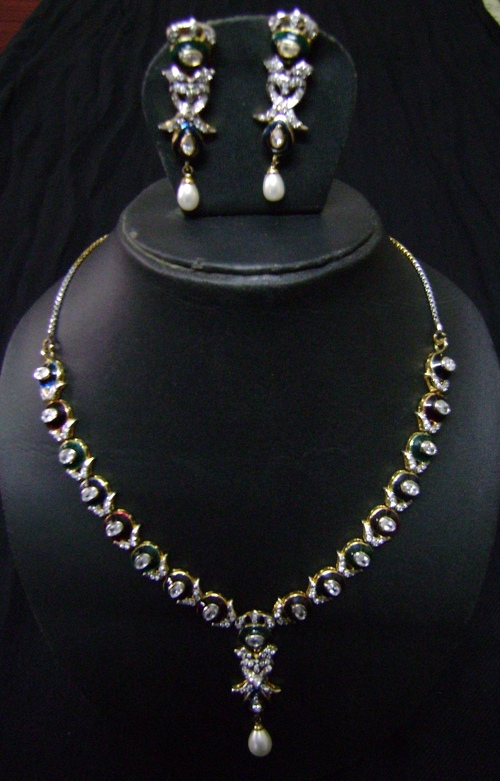 American Diamond Full Necklace Set in Karanpur, Dehradun Lavanya
